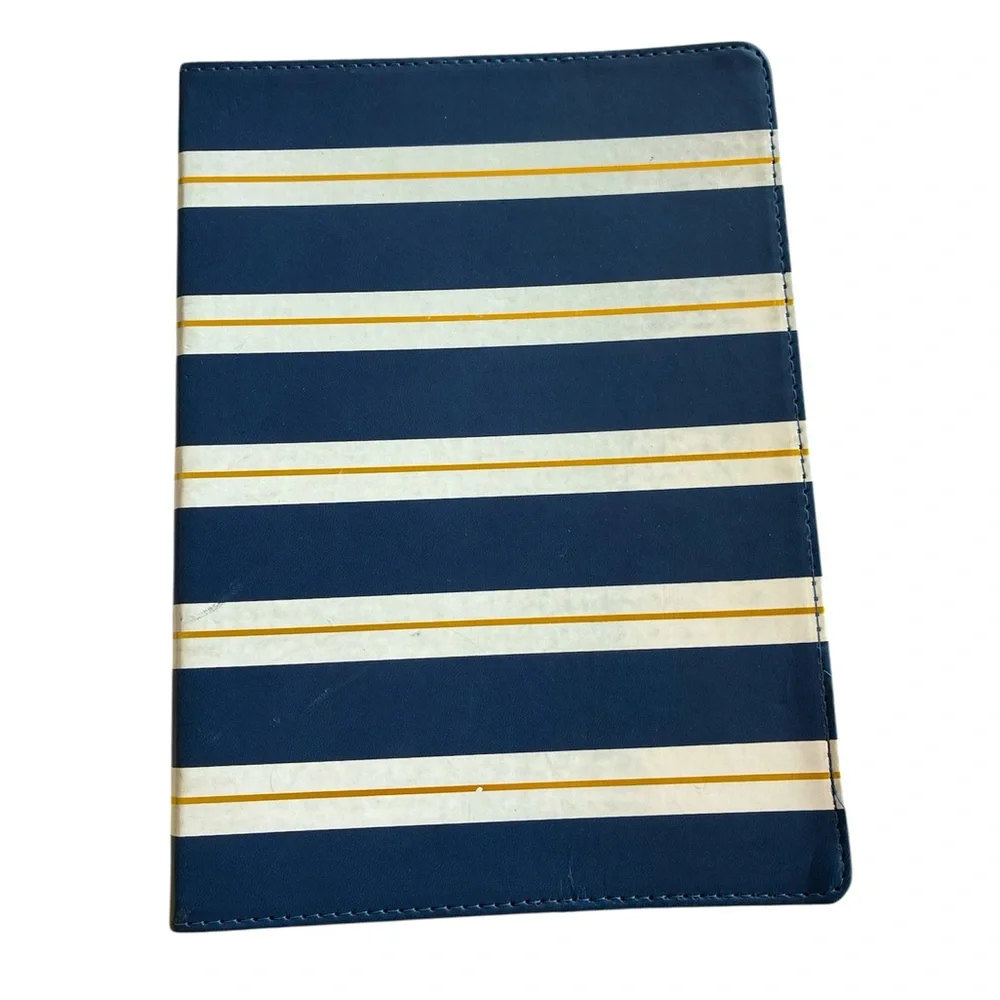C. A. Gibson Writing Journal 192 Blank Pages 10” x 7.5” Striped Blue Gold NWOT
